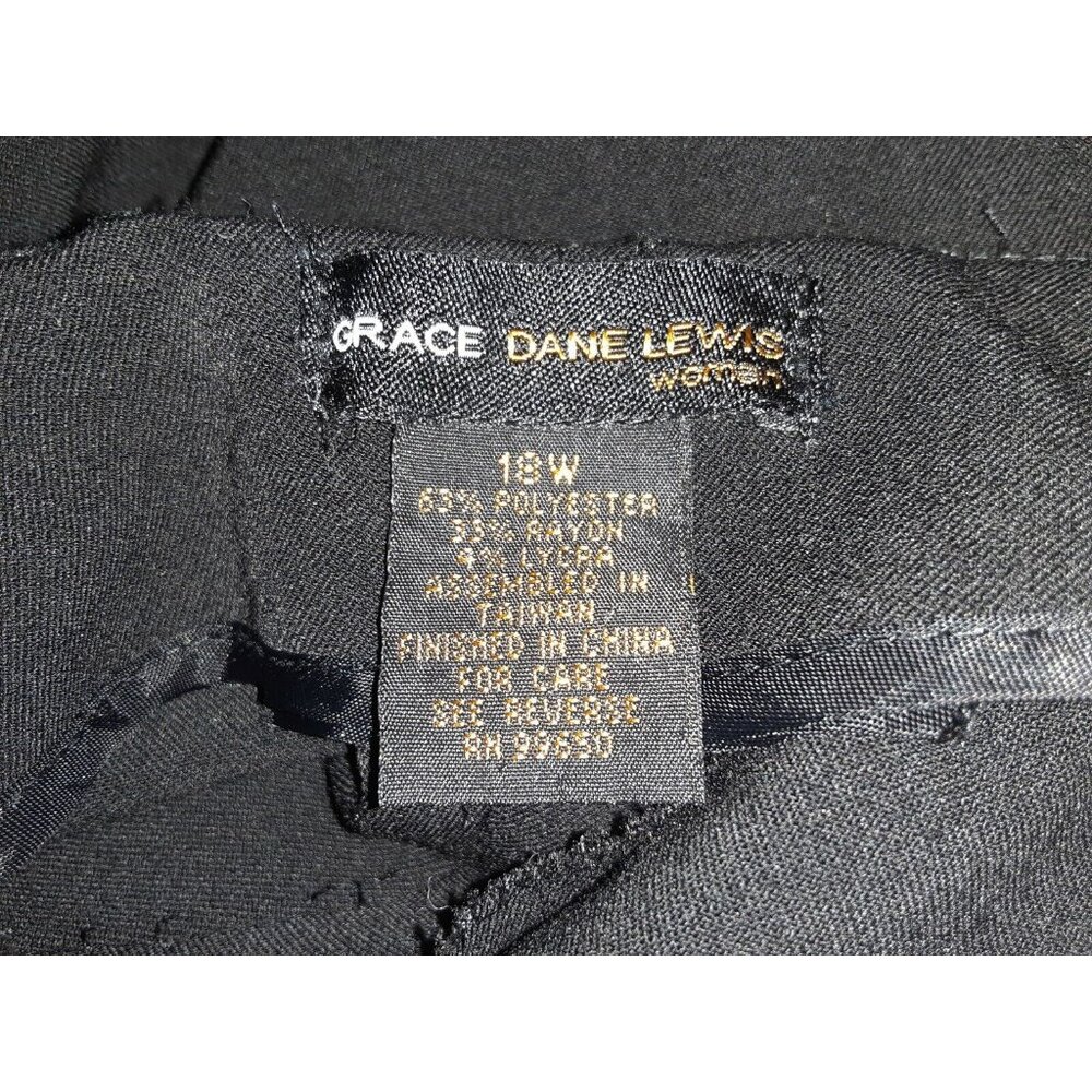 Grace Dane Lewis Woman Black White Stitching‎ Dress Pants SZ18W Spandex $98 NWOT - Picture 3 of 14